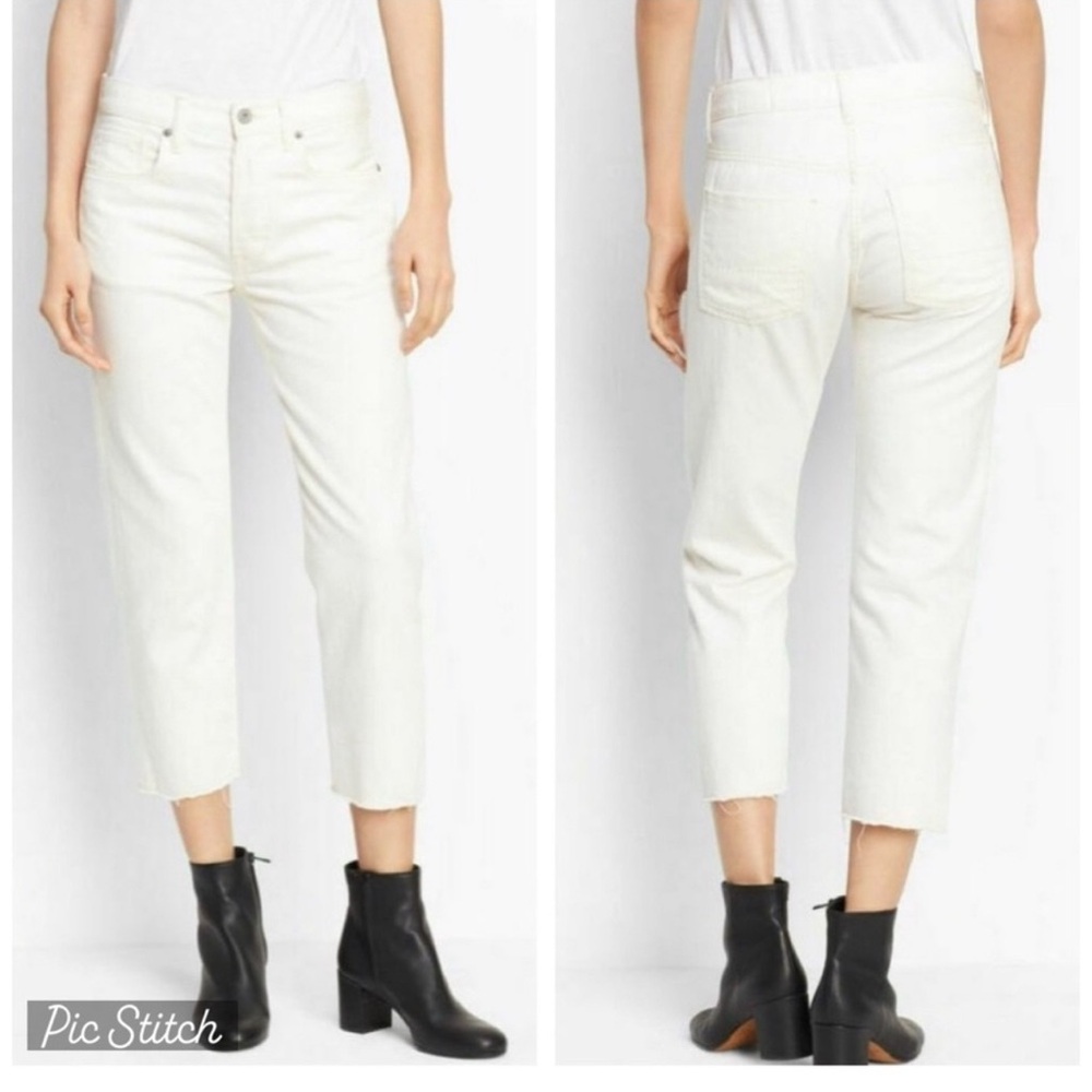 Vince straight leg Raw hems Cream Jeans